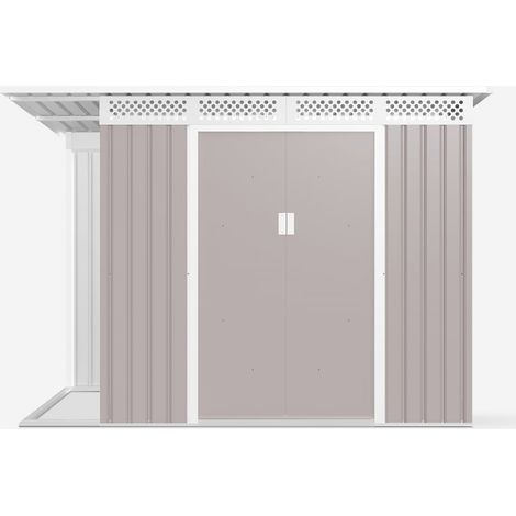 Casetta giardino lamiera zincata metallo grigio box utensili Tyrol 257X142x184cm (1/5)