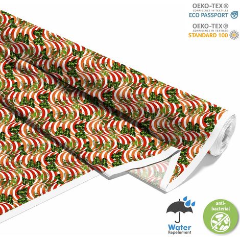 TESSUTI DECORATIVI PER ESTERNI OXFORD - Motivo Farfalle sull'onda arancione I DX374 (1/5)