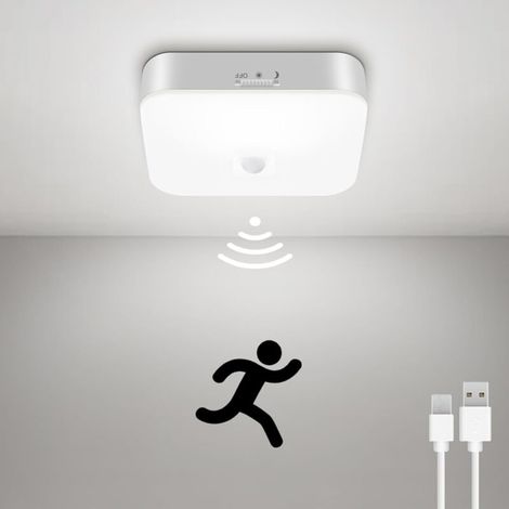 Lampe de placard rechargeable à détecteur de mouvement, plafonnier sans fil, éclairage de 500 lumens activé par le mouvement pour douche— 5000 K (1/5)