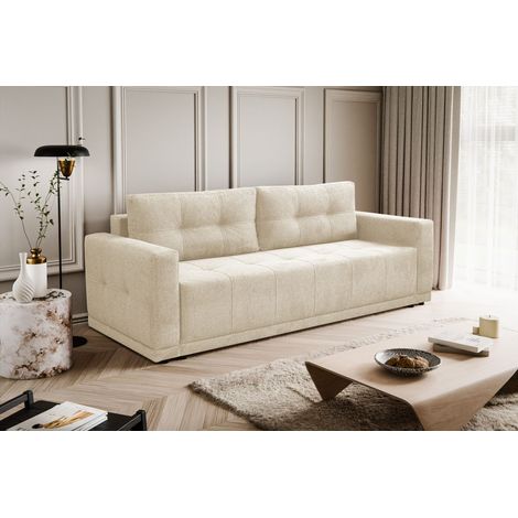 Lusso Sofa mit Schlaffunktion und Bettzeugcontainer Ecru (1/5)
