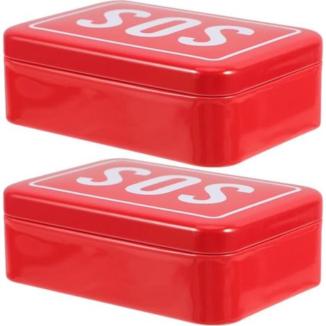 Metall-Überlebenskiste – 2-teilig – Rot – SOS-Signal – Camping-Aufbewahrung (1/5)