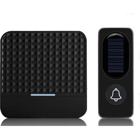 Sonnette Solaire Sans IP65 éTanche 300M Kit de Carillon de Sonnettes Solaires Chargeant les Sonnettes ExtéRieures-Prise UE (1/4)