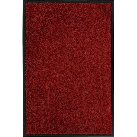 Tapis de propreté rouge antidérapant en polyamide - 60 x 40 cm (1/4)