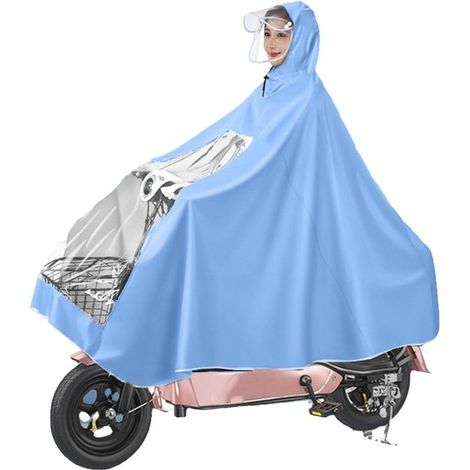 Wasserdichter Regencape für Fahrräder und Elektroroller – wiederverwendbarer Poncho mit Kapuze (1/5)