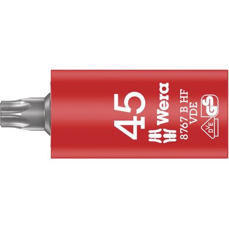 Wera 8767 B VDE HF TORX® Zyklop Bitnuss, isoliert, mit 3/8"-Antrieb, mit Haltefunktion, TX 45 x 59 mm - 05004925001