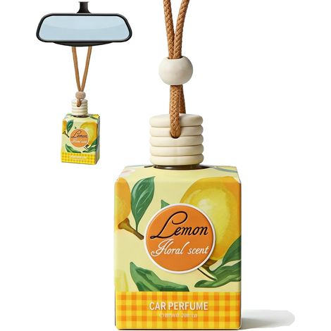 Car Air Freshener, Lemon Scent, Interior Air Fresheners for Car, Car Pendant, Fresh Smell Cover Odours, Car Accessories for Men and Women (1/5)