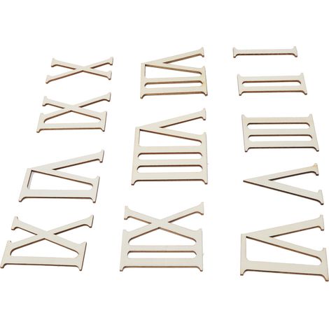 12 chiffres romains en bois pour horloge DIY, décorations artisanales en bois, 7 cm