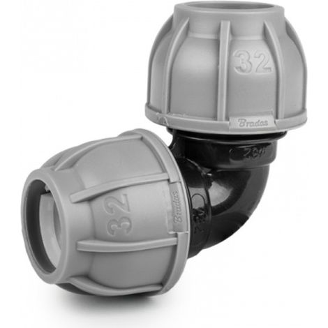 Codo para tuberías de PE de 20 mm, 90°, PN10, Bradas 7254 (1/3)