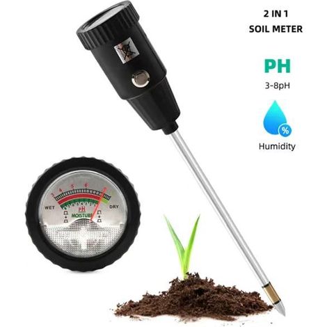 Testeur de sol 2 en 1 (30 cm), hygromètre, détecteur de pH, instrument de jardinage (1/4)
