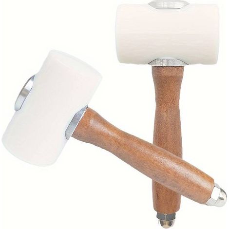 Ensemble de 2 marteaux à sculpter le cuir, marteau en cuir, cuir de vachette, couture, bricolage, artisanat du cuir, marteau en bois, manche en bois, outil de couture en cuir et cuir de vachette