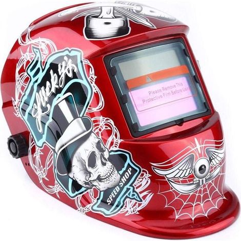 Casque de Soudage, Masque de Soudage Protection de Soudeur Automatique pour Plus des Modes TIG MIG MAG Pirate Rouge 22.5 x 18 x 28cm (1/5)