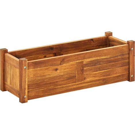 Vidaxl – Lit surélevé de jardin en bois d'acacia 76x27,6x25 cm – Finition à l'huile naturelle – Design rectangulaire pour balcon et terrasse