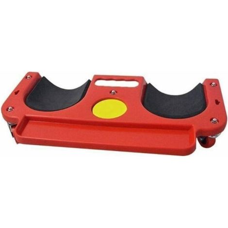 Genouillère de chantier - protection de chantier - avec 5 roues - pour travaux de chantier et jardinage - rouge (1/3)