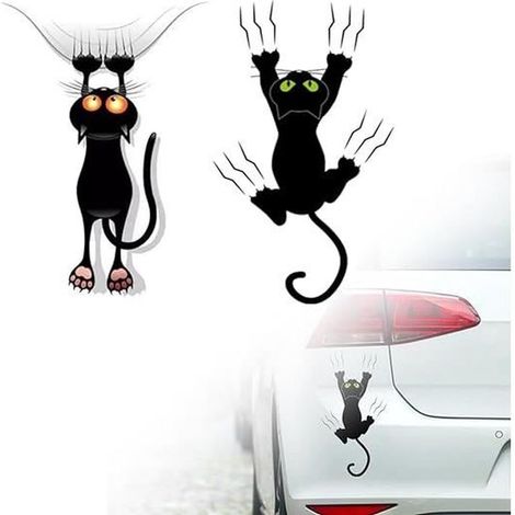 Autocollants de voiture - Mignon - Chat - PVC imperméable - Haute adhérence - Durable (1/4)