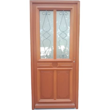 Porte d'entree Bois vitree, Baya, H,215xl,90 p, gauche Cotes Tableau (1/3)
