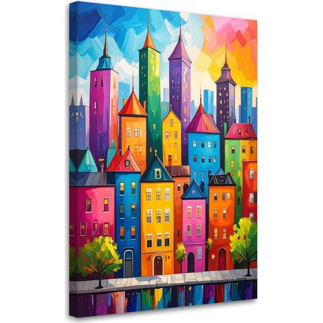 Wandbild Abstrakte bunte Stadtgebäude 20x30 (1/5)