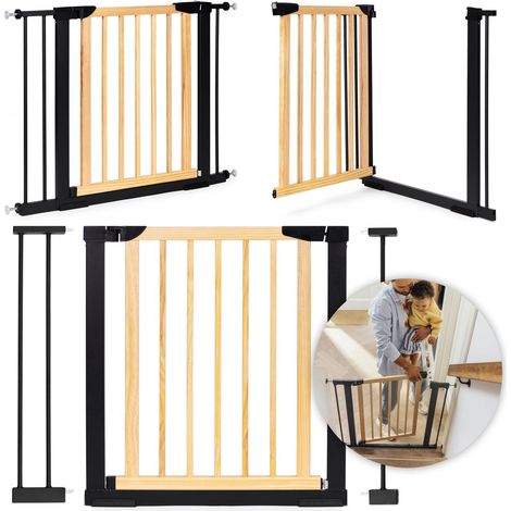 Schutzgitterabsperrung 74 100 cm fur treppen und turen metall und holz zusatzliche paneele ecotoys