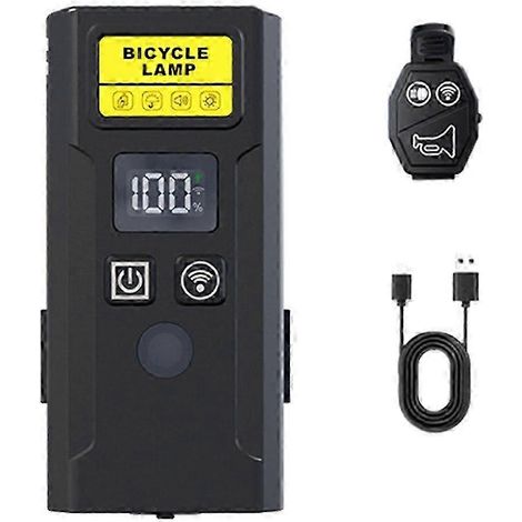 Éclairage avant de vélo avec avertisseur sonore intelligent, lampe torche pour guidon de vélo, éclairage de sécurité télécommandé pour vélo, accessoires de vélo (1/5)