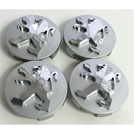 4 Pièces Cache-Moyeu pour Peugeot 106 107 206 207 306 307 506 507 108 208 308 Gris 60 mm,Cache Moyeux,Cache de Roue Centrale,Auto Cache Moyeux Capuchons De Centre,Jante Centre D'emblème (1/5)