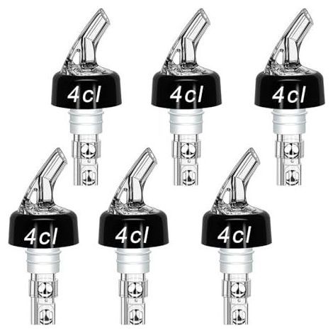 Zyluniy Bouchon Doseur Alcool 4cl, 6pcs Bec Verseur Réglable pour Bouteille de Whisky, Ricard & Cocktails, Doseur Liquide Précis (1/5)