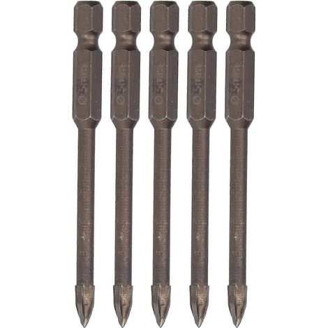 5-teiliges Kreuzbohrer-Set, 1/4 Zoll Sechskantschaft, für Fliesen, Glas, Keramik und Beton, Lochöffner aus Hartmetall, 5 mm