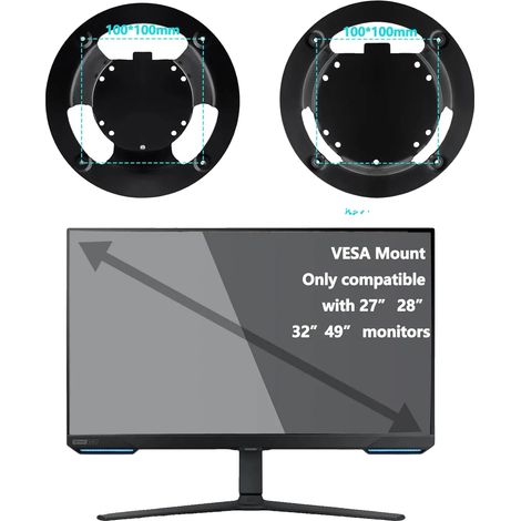 Adaptateur de support VESA, métal robuste, norme VESA 100×100mm, prend en charge divers moniteurs incurvés et de jeu, adapté aux grandes tailles de moniteurs, ensemble complet de vis de montage inclus (1/5)