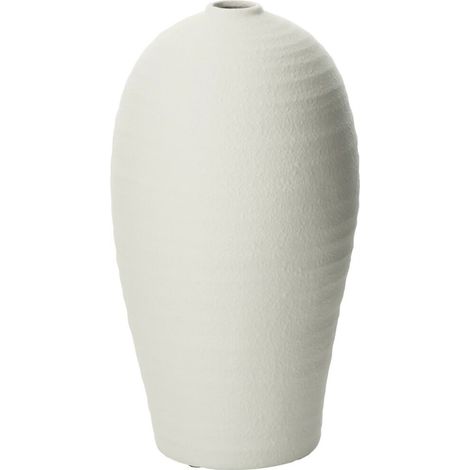 Vase blanc en poterie texturée - Blanc (1/3)