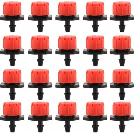 100PCS Goutteurs Irrigation Goutte à Goutte dripper, Buses de Gicleurs Émetteur Jardin, Arrosage Goutte à Goutte Automatique 360° Réglable pour Plante Serre Pelouse DIY (1/5)