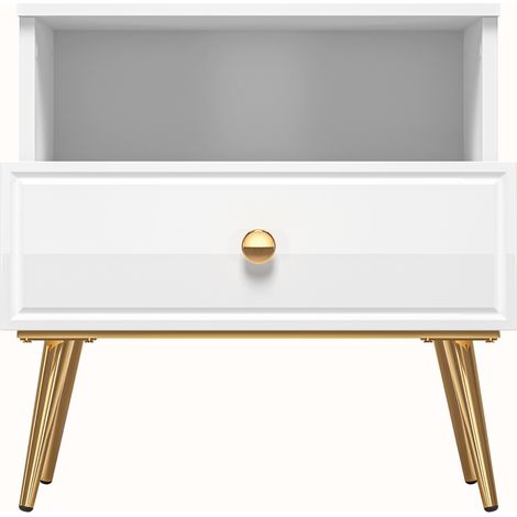 Selsey DARRBY - Mesita de noche con cajón - 50 cm - blanca