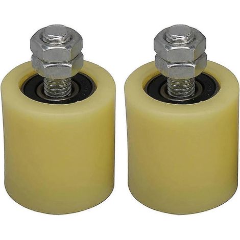 2 roulements à rouleaux plats en nylon et acier jaune et argenté de 48 x 50 mm avec vis M12 pour applications électriques (1/5)