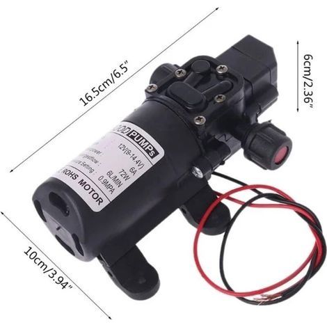 12V DC 60W 130 FT 6 L/min Hochdruckwasserpumpe mit Membran-Ansaugung (Spannung: 12V) (1/3)