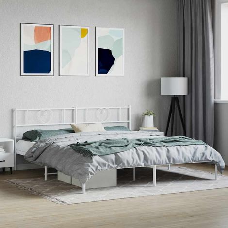 Estructura cama sin colchón con cabecero metal 180x200cm