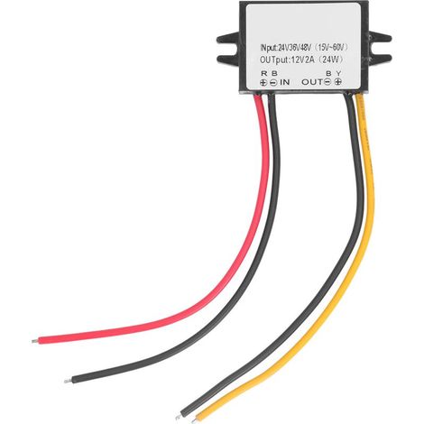 Convertidor CC a reductor de voltaje 24V 36V 48V 12V 2A 24W, reductor de voltaje impermeable IP67, alta eficiencia. (1/5)