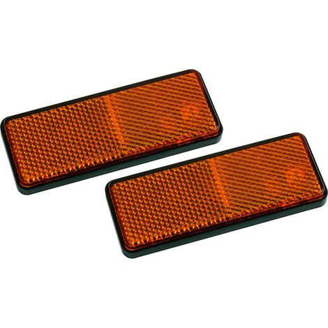 Catadioptres rectangles orange 95x38 mm X 2