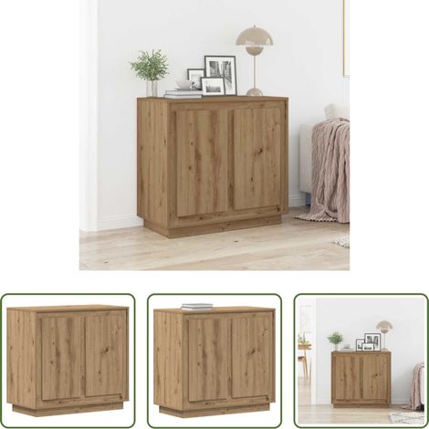 vidaXL Eiche -  Sideboard Artisan-Eiche 80 x 40 x 75 cm Holzwerkstoff (1/5)
