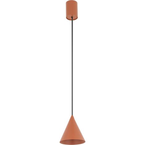 Hängelampe Metall GU10 D: 11 cm H: max. 130 cm Terrakotta Kegel Schirm Modern Pendelleuchte