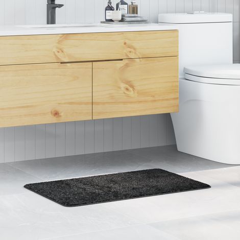 vidaXL Tapis de bain antidérapant Gris foncé 50 x 80 cm PP