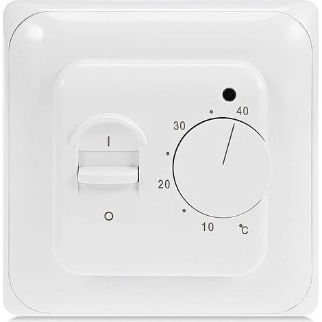 Manueller Raumthermostat für elektrische Fußbodenheizung mit Sonde AC 220V 16A, Mechanischer Fußbodenheizungs-Thermostatregler [Energieklasse A+++] (1/5)