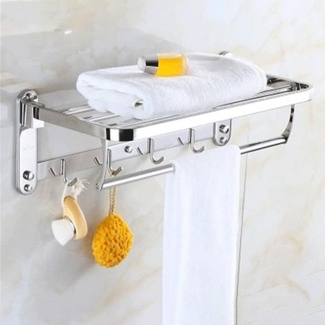 MINKUROW Set Di Accessori Per Il Bagno Con Portasciugamani, Set Di Portasciugamani Da Bagno In Acciaio Inossidabile Antiruggine, Portascopino Mobile, Scopino Per Wc, Treppiede A Doppio Strato, Doppia  (1/5)