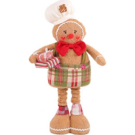 Weihnachtsfigur aus Stoff mit langen Beinen, Fensterdekoration, Weihnachtsbaumschmuck (E) (1/5)