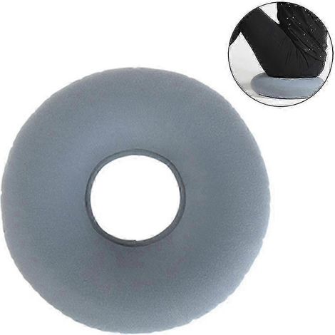 Coussin de siège gonflable bleu pour hémorroïdes - oreiller beignet de soulagement,Gray (1/4)
