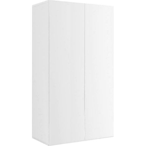 MAHELINE - Meuble à chaussures 2 portes 4 étagères laqué blanc