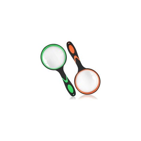 Loupe 2 x 80 mm avec manche en caoutchouc antidérapant, idéale pour enfants et personnes âgées, idéale pour les livres scientifiques, les revues, les insectes et les loisirs. (1/5)