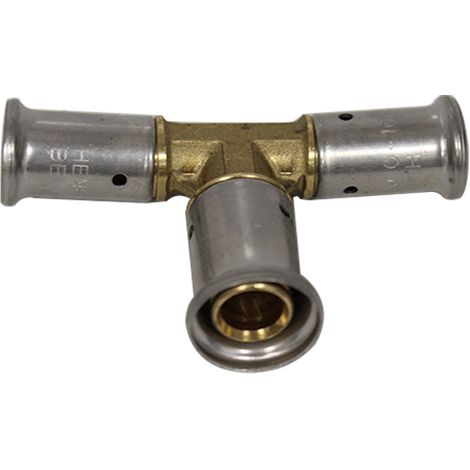 Té réduit laiton multicouche à sertir TH ou BE Ø16x2.0-20x2.0-16x2.0 (1/5)