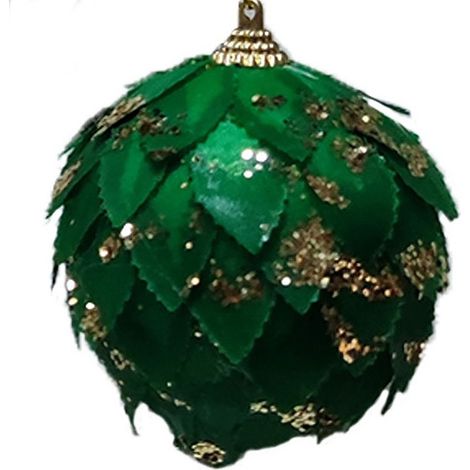 Palline verdi per Albero di Natale pigna sfera Decorazioni natalizie addobbi particolari allestimento Ornamento casa set da 12 (1/5)