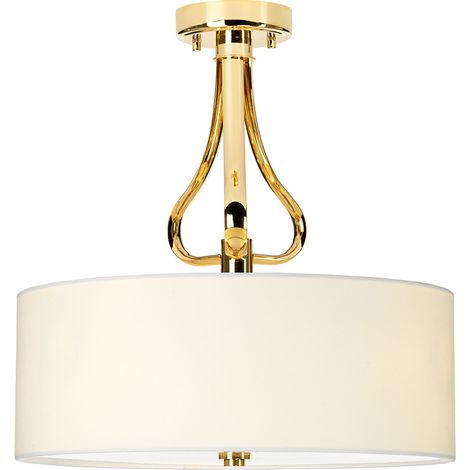 Elstead Falmouth - 3 Licht Semi Flush Badezimmer Deckenleuchte Gold IP44, G9 (1/4)