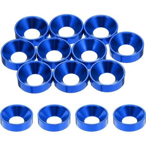 10 Pièces Rondelles à Tête Fraisée, Rondelles de Tasse M8 x 18 mm, Rondelle Fraisée, Rondelle Boulon En Aluminium Pour vis à tête, tige filetée, Accessoires Mécaniques, Bleu foncé (1/5)