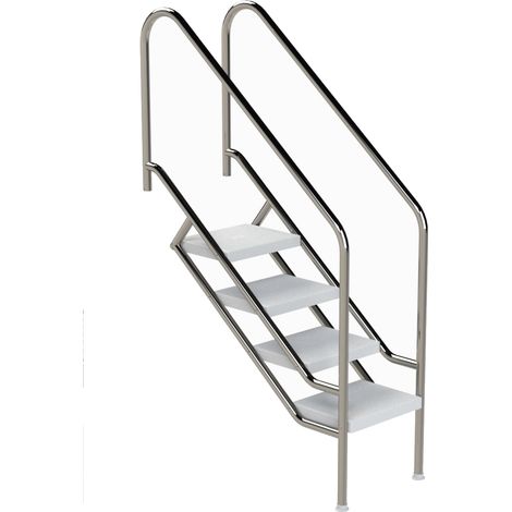 Eichenwald Pooltreppe Modell 08.1 Miami Beckentiefe 1199mm Ausladung 1088mm 4 ABS-Stufen