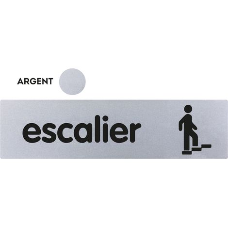 Plaque de porte Escalier - Classique argent 170x45mm - 4320519 (1/2)
