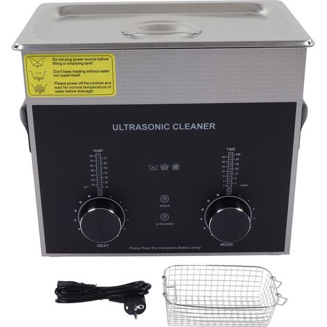 Nettoyeur à ultrasons 3L en acier inoxydable pour montres, laboratoire et équipement dentaire, prise UE 220V (1/5)
